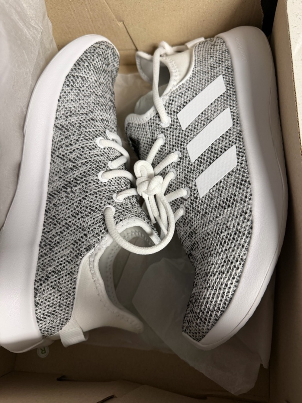 adidas Knit Running Sneakers - Gray/White